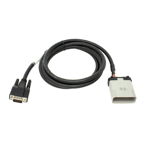 HTC-022-S1: RP1226 14-pin connector (Freightliner & International) to 15-pin HDSUB connector for CalAmp jPOD devices. Equivalent cable for 5C743-1.